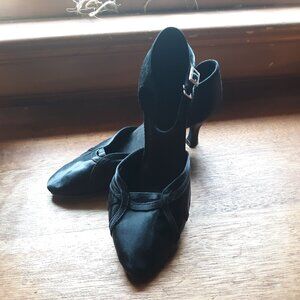 Satin dance shoes